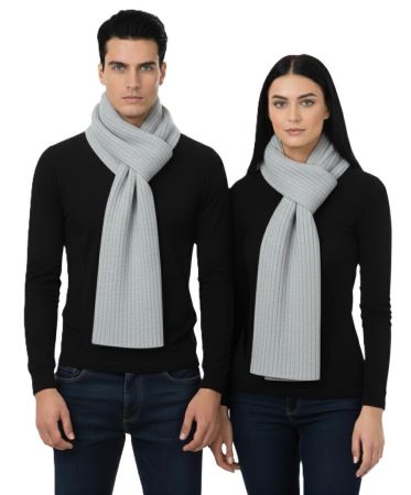 unisex szalik prążkowany w 100% kaszmir made in italy