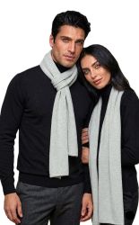 unisex plain knit scarf in 100% cashmere made in Italy
