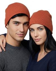 gorro liso unisex en 100% cachemira made in italy
