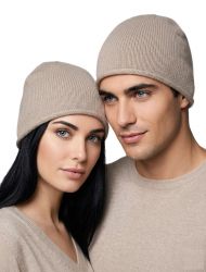 unisex gładka czapka w 100% kaszmir made in italy