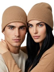 gorro liso unisex en 100% cachemira made in italy