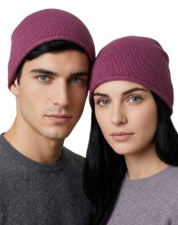 gorro liso unisex en 100% cachemira made in italy