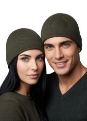 bonnet lisse unisexe en 100% cachemire made in italy