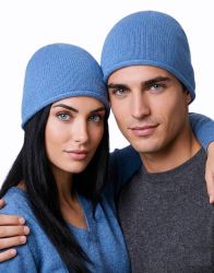 unisex plain knit hat in 100% cashmere made in Italy