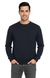 men's blue crewneck sweater 100% cashmere made in Italy