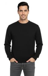 meski czarny sweter z okraglym dekoltem 100% kaszmir made in Italy