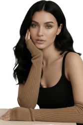 guantes de mujer sin dedos 100% cachemira made in Italy