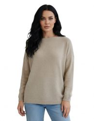 pull oversize pour femme col bateau 100% cachemire made in Italy