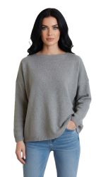 pull oversize pour femme col bateau 100% cachemire made in Italy