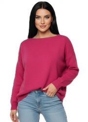 damski oversize sweter z dekoltem lodka 100% kaszmir made in Italy
