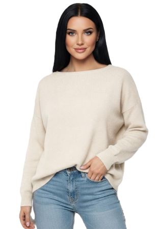 damen oversize pullover mit u boot ausschnitt 100% kaschmir made in Italy