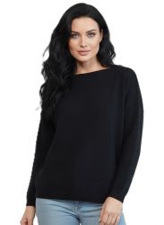 suéter oversize para mujer con escote barco 100% cachemira made in Italy