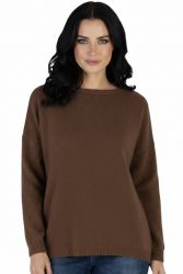 suéter oversize para mujer con escote barco 100% cachemira made in Italy