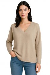 damen oversize pullover mit v ausschnitt 100% kaschmir made in Italy