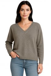 damen oversize pullover mit v ausschnitt 100% kaschmir made in Italy