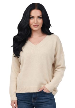 damen oversize pullover mit v ausschnitt 100% kaschmir made in Italy