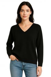 pull oversize pour femme col v 100% cachemire made in Italy