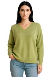 pull oversize pour femme col v 100% cachemire made in Italy