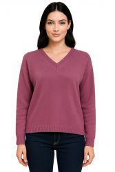 damski oversize sweter z dekoltem v 100% kaszmir made in Italy