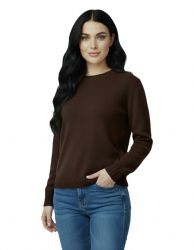 damski brazowy sweter z okraglym dekoltem 100% kaszmir made in Italy