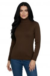 damen rollkragenpullover braun 100% kaschmir made in Italy