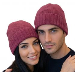 unisex mütze mit geripptem rand aus 100% kaschmir