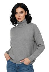 suéter oversize para mujer con cuello alto 100% cachemira made in Italy