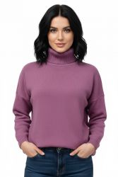 suéter oversize para mujer con cuello alto 100% cachemira made in Italy