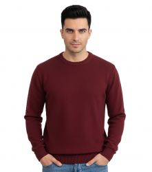 herren rundhals pullover bordeaux 100% kaschmir made in Italy