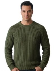 męski sweter z okrągłym dekoltem i angielskim ściągaczem, 100% kaszmiru najwyższej jakości, made in Italy