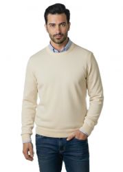 herren pullover rundhals weiß 100% kaschmir leicht 12-gauge made in italy