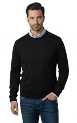men’s 100% cashmere light 12 gauge crewneck sweater black made in Italy