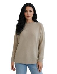 damen oversize rundhals pullover 100% kaschmir made in Italy
