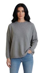 pull oversize pour femme col rond 100% cachemire made in Italy
