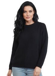 damski oversize sweter z okraglym dekoltem 100% kaszmir made in Italy