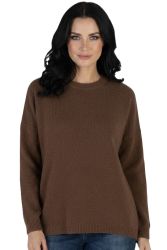 pull oversize pour femme col rond 100% cachemire made in Italy