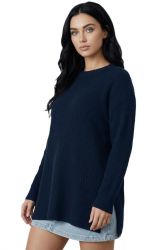women's oversized ribbed crewneck sweater 100% cashmere made in Italy