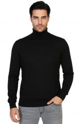 meski czarny golf 100% kaszmir made in Italy